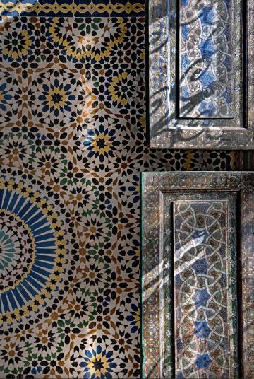 Shutters, shadows and tiles by Linda Wride - Islamic architecture at Telouet Kasbah